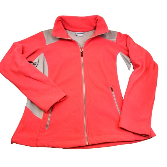Columbia Jackets & Blazers - Columbia Fleece Jacket Women's M Fitted Full Zip Long Sleeve Pink  Gorp Trail